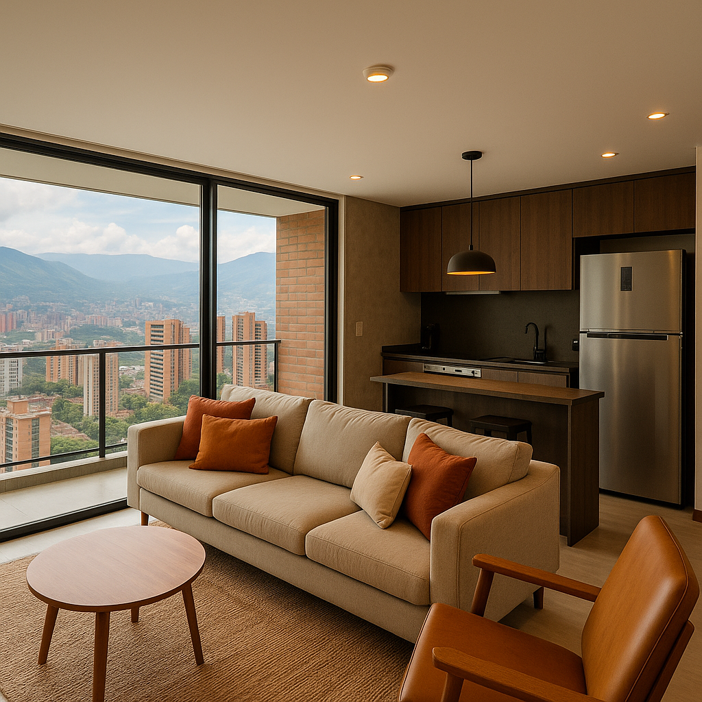Modern furnished apartment in El Poblado Medellín ideal for digital nomads and remote workers