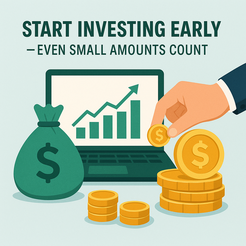 Young investor in his 20s reviewing stock portfolio and learning how to build wealth through investing early.