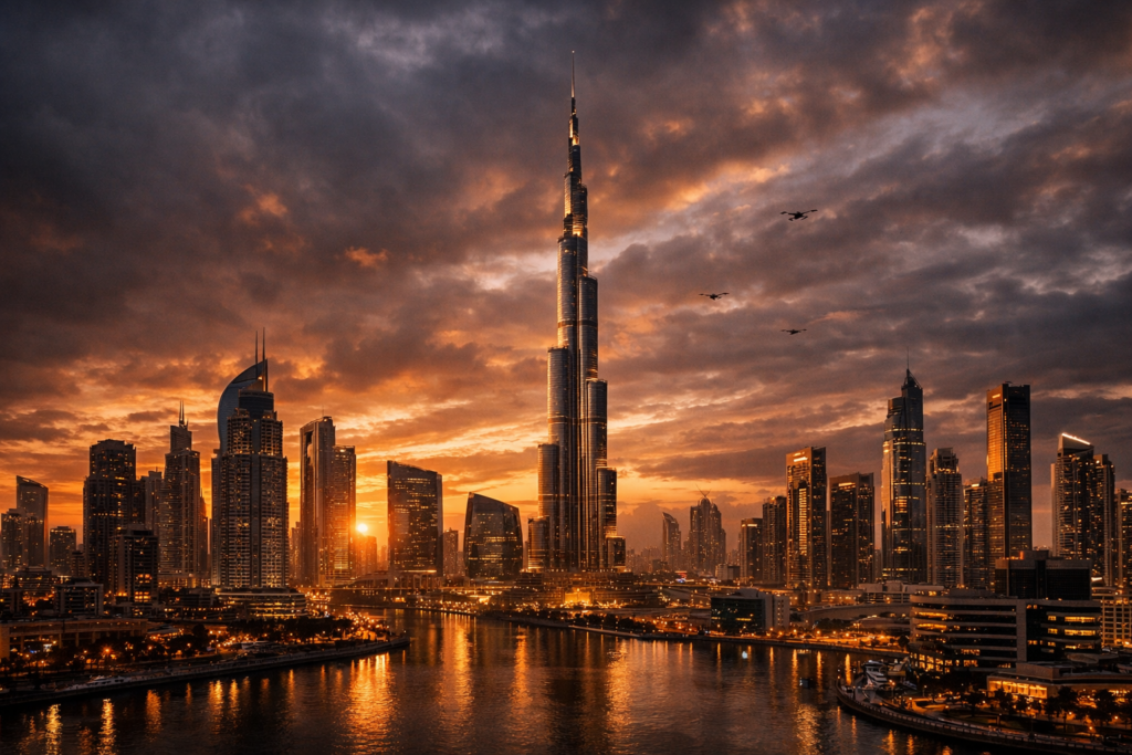 Dubai Real Estate skyline during rising Middle East tensions