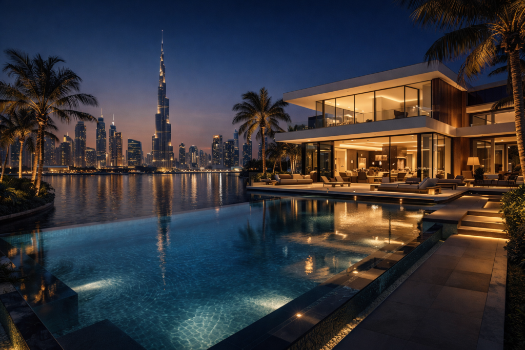 Luxury waterfront villa in Dubai Real Estate attracting global investors